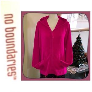 XXL (2XG), Junior’s Size 19, “NO BOUNDARIES” FUZZY ZIPPER JACKET w/HOOD